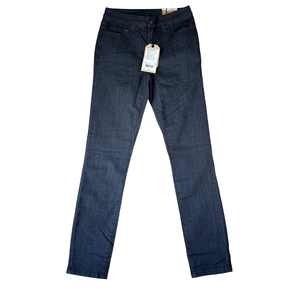 prAna Kayla High Rise Jean Womens 2 Short Dark Gray Organic Cotton Stretch Denim